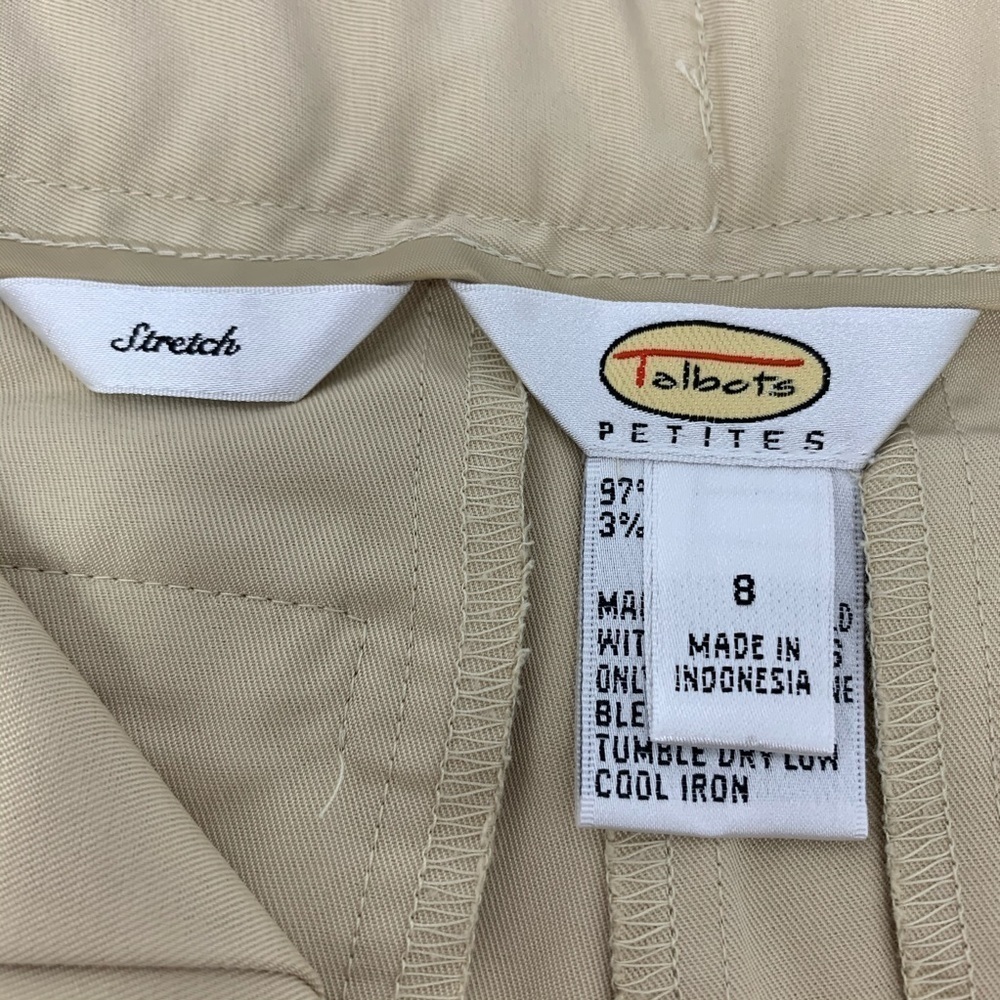 Talbots Women’s Beige Chino Bermuda Shorts Size 8P High Rise Flat Front Stretch - Picture 5 of 11